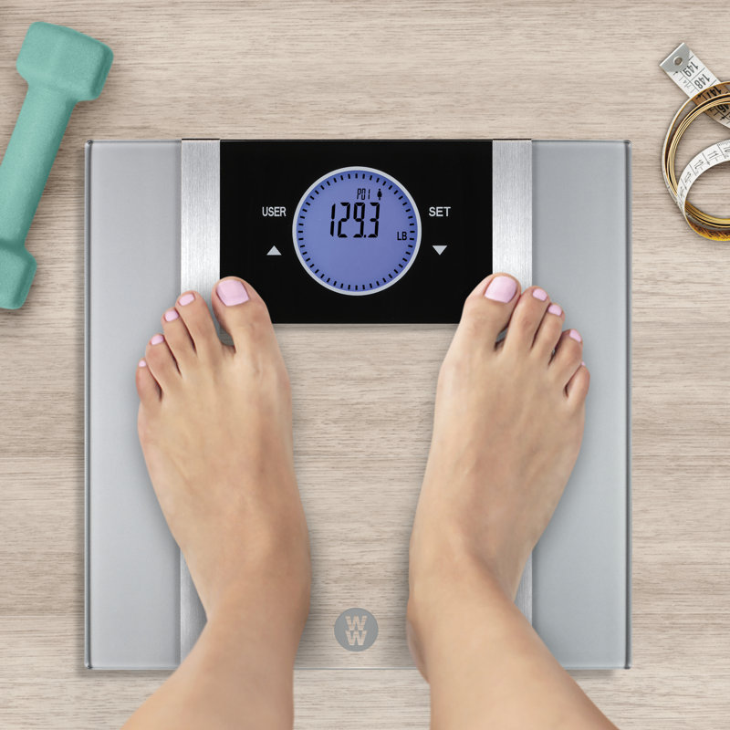 Conair Weight Watchers By Conair Glass Body Analysis Scale XL Round LCD ...